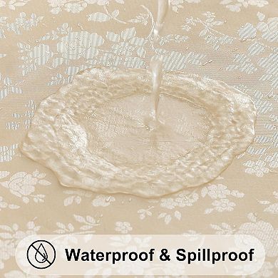 Rectangle Table Cloth, Waterproof Heavy Duty Vinyl Tablecloths, Wipeable Washable (Beige, 60" X 84")
