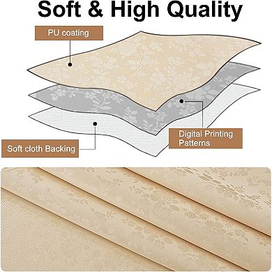 Rectangle Table Cloth, Waterproof Heavy Duty Vinyl Tablecloths, Wipeable Washable (Beige, 60" X 84")