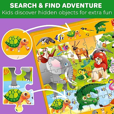 QUOKKA Magnetic Puzzles for Toddlers 3-5 Search & Find 2 Pack, 60 Pieces Each