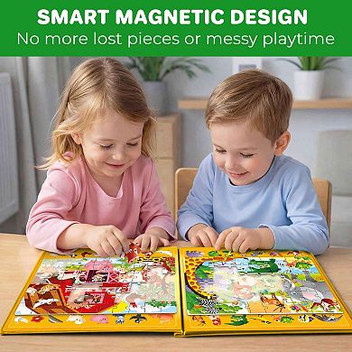 QUOKKA Magnetic Puzzles for Toddlers 3-5 Search & Find 2 Pack, 60 Pieces Each