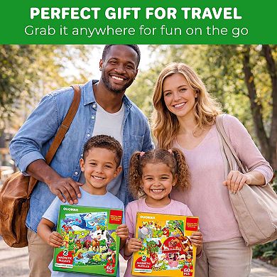 QUOKKA Magnetic Puzzles for Toddlers 3-5 Search & Find 2 Pack, 60 Pieces Each