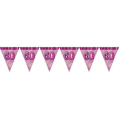 Unique Party Pink 60 Glitz Pennant Bunting