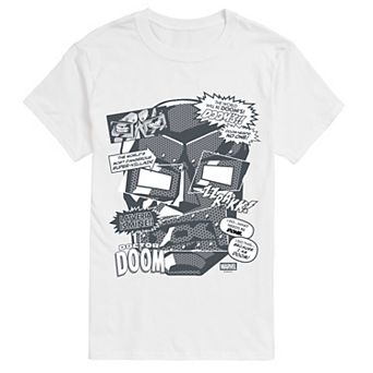 Men's Marvel Doctor Doom Cutout Comic Panels Graphic Tee