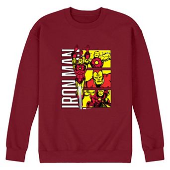 Men's Iron Man Comic Grid Fleece Sweatshirt