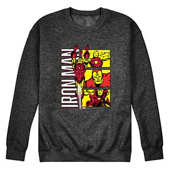 Men's Iron Man Comic Grid Fleece Sweatshirt