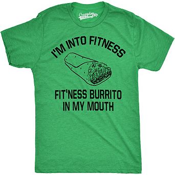 Mens Fitness Burrito Funny Gym T shirt Sarcasm Hilarious Workout Novelty Tees
