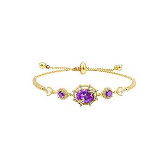 Adjustable Zirconia Birthstone Bracelet