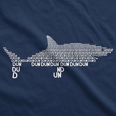 Mens Dun Dun Shark Theme T-Shirt Cool Graphic Great White Music Text Tee