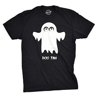 Mens Boo Yah Funny Spooky Cute Halloween October Fall Ghost T shirt