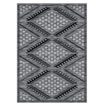 Fashionwu Modern Striped Abstract Area Rug Diamond Geometric Carpet for Living Room Bedroom Decor