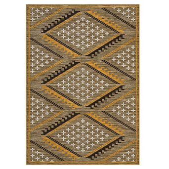 Fashionwu Modern Striped Abstract Area Rug Diamond Geometric Carpet for Living Room Bedroom Decor