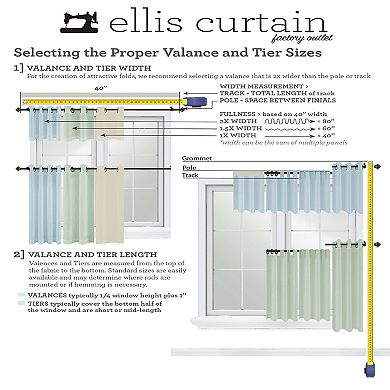 100% Cotton Victoria Park Toile Bradford Shaped Valance With Print over Solid