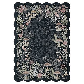 Modern Washable Kitchen Mushroom Printed Indoor Stain Resistant Area Rug for Living Room Bedroom
