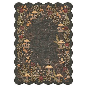 Modern Washable Kitchen Mushroom Printed Indoor Stain Resistant Area Rug for Living Room Bedroom