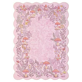 Modern Washable Kitchen Mushroom Printed Indoor Stain Resistant Area Rug for Living Room Bedroom