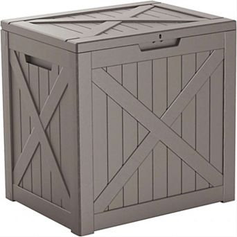 EFU 32 Gallon Weatherproof Deck Box, Lockable Resin Storage Container with Handles