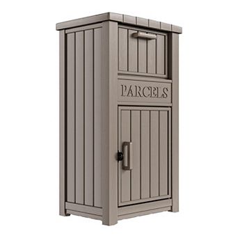 EFU Weatherproof Package Delivery Box, Lockable with 1-Way 2-Tray System for Porch