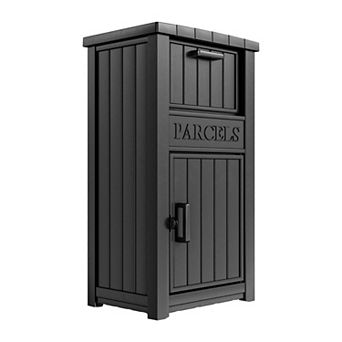 EFU Weatherproof Package Delivery Box, Lockable with 1-Way 2-Tray System for Porch