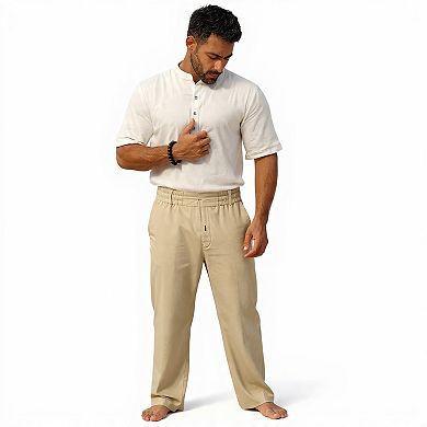 Mens Loose Fit Linen Pants