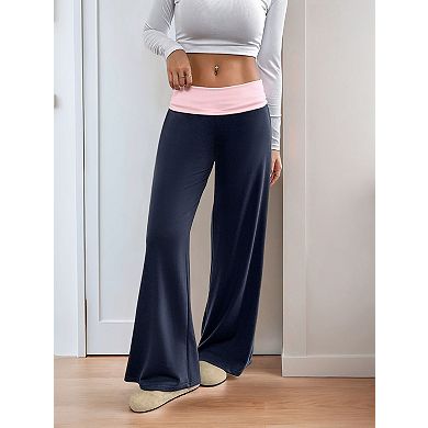 Women's Colorblock Sweat Wide Leg Pants