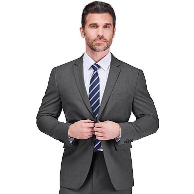 Gino Vitale Men's 2-Piece 4-Way Stretch Notch Lapel Slim Fit Suit