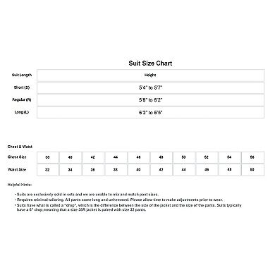 Gino Vitale Men's 2-Piece 4-Way Stretch Notch Lapel Slim Fit Suit