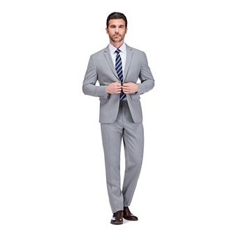 Gino Vitale Men's 2 pc 4-Way Stretch Notch Lapel Slim Fit Suit
