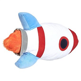 Rocket Spaceship Decorative Pillow 16.5", Soft Polyester Bedroom Accent