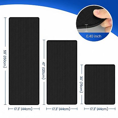 3pcs Kitchen Mats Non Slip Waterproof Cushioned Standing Comfort Office PVC Rugs