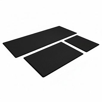 3 pc Kitchen Mats Non Slip Waterproof Cushioned Standing Comfort Office PVC Rugs