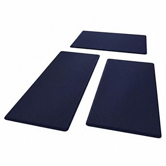 3 pc Kitchen Mats Non Slip Waterproof Cushioned Standing Comfort Office PVC Rugs