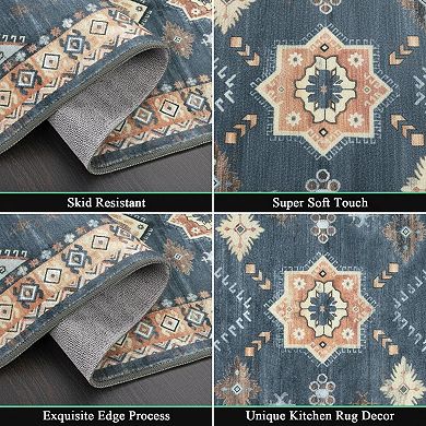 3 Piece Kitchen Rug Set Non Slip Washable Thick Floor Mats for Hallway Laundry Holiday Decor