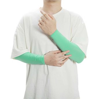 14.96"x4.72" Sun Protection Cooling Arm Sleeves 1 Pair Mint Green