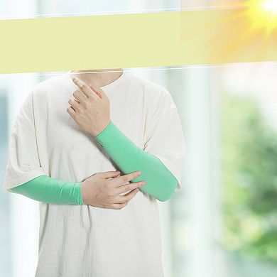 14.96"x4.72" Sun Protection Cooling Arm Sleeves 1 Pair Mint Green