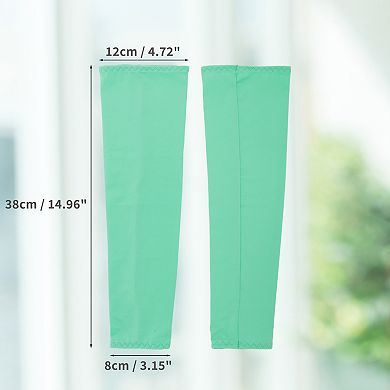 14.96"x4.72" Sun Protection Cooling Arm Sleeves 1 Pair Mint Green
