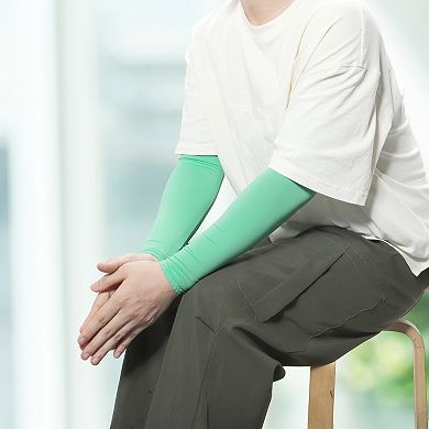 14.96"x4.72" Sun Protection Cooling Arm Sleeves 1 Pair Mint Green