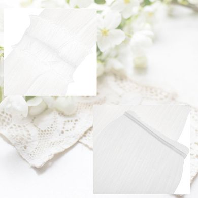 20.08" Lotus Leaf Curled Edges Mesh Arm Sleeves for Women 1 Pair