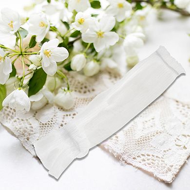 20.08" Lotus Leaf Curled Edges Mesh Arm Sleeves for Women 1 Pair