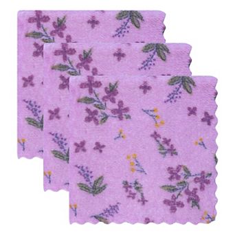 3 Pack Coral Fleece Printed Cleaning Cloths, Super Absorbent Soft Reusable Towel for Kitchen 12"x12"
