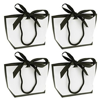 4 pc Solid Color Gift Bags in Black and White for All Occasions