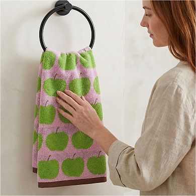 Cute Fruit Printed Cotton Washcloths, 4 Pack Face Cloths, Jacquard Weave Reusable Towels 13" x 13"