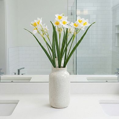 4 Pcs Artificial Daffodils Flowers, Real Touch Fake Bouquet, Faux Spring Flowers for Home Decor 18"H