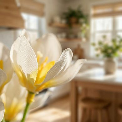 4 Pcs Artificial Daffodils Flowers, Real Touch Fake Bouquet, Faux Spring Flowers for Home Decor 18"H