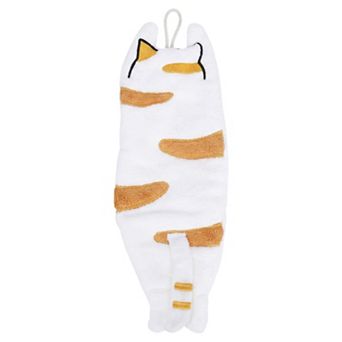 Cute Animal-Shaped Hanging Hand Towels, Super Absorbent Soft Coral Fleece Towels 13"x6"