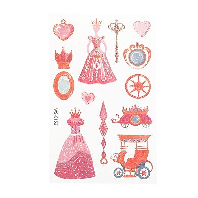 Realistic Cartoon Temporary Tatto Pink Yellow 10 Pcs