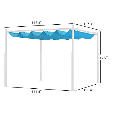 Outsunny 10ft x 10ft Retractable Pergola, UPF30+ Patio Pergola