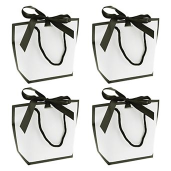 4 pc Solid Color Gift Bags in White for All Occasions