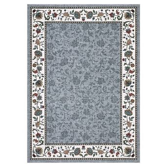 Fashionwu Vintage Luxury Floral Printed Carpet Washable Non Slip Rugs for Bedroom Living Room Decor