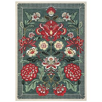 Fashionwu Vintage Floral Rug for Living Room Bedroom Non Slip Washable Carpet Farmhouse Home Decor