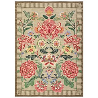 Fashionwu Vintage Floral Rug for Living Room Bedroom Non Slip Washable Carpet Farmhouse Home Decor